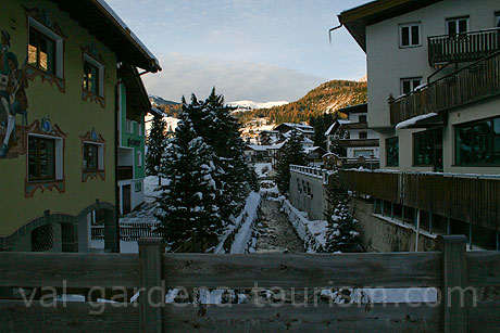 Selva Gardena seen from a bridge photo