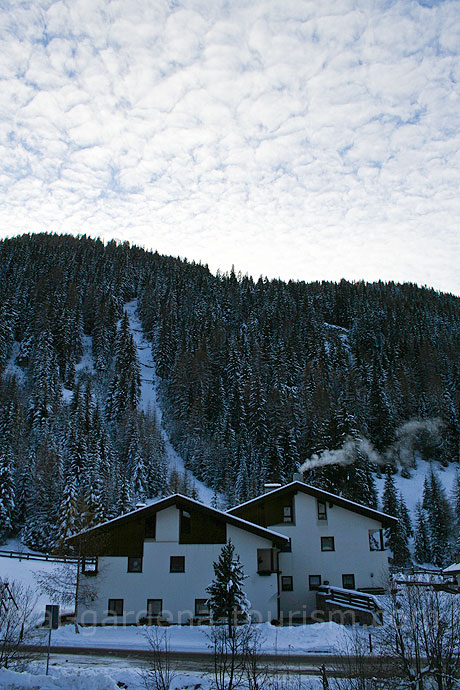 Winter landscape at Selva Gardena photo